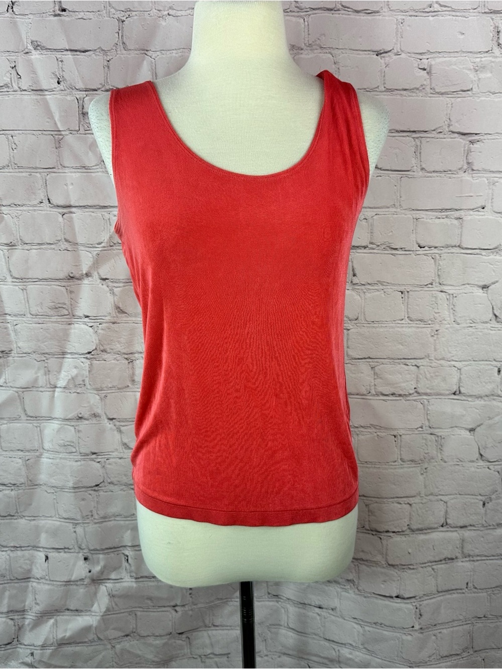 Chico's travelers (1) Coral Scoop Neck Tank women M coastal layer beach summer